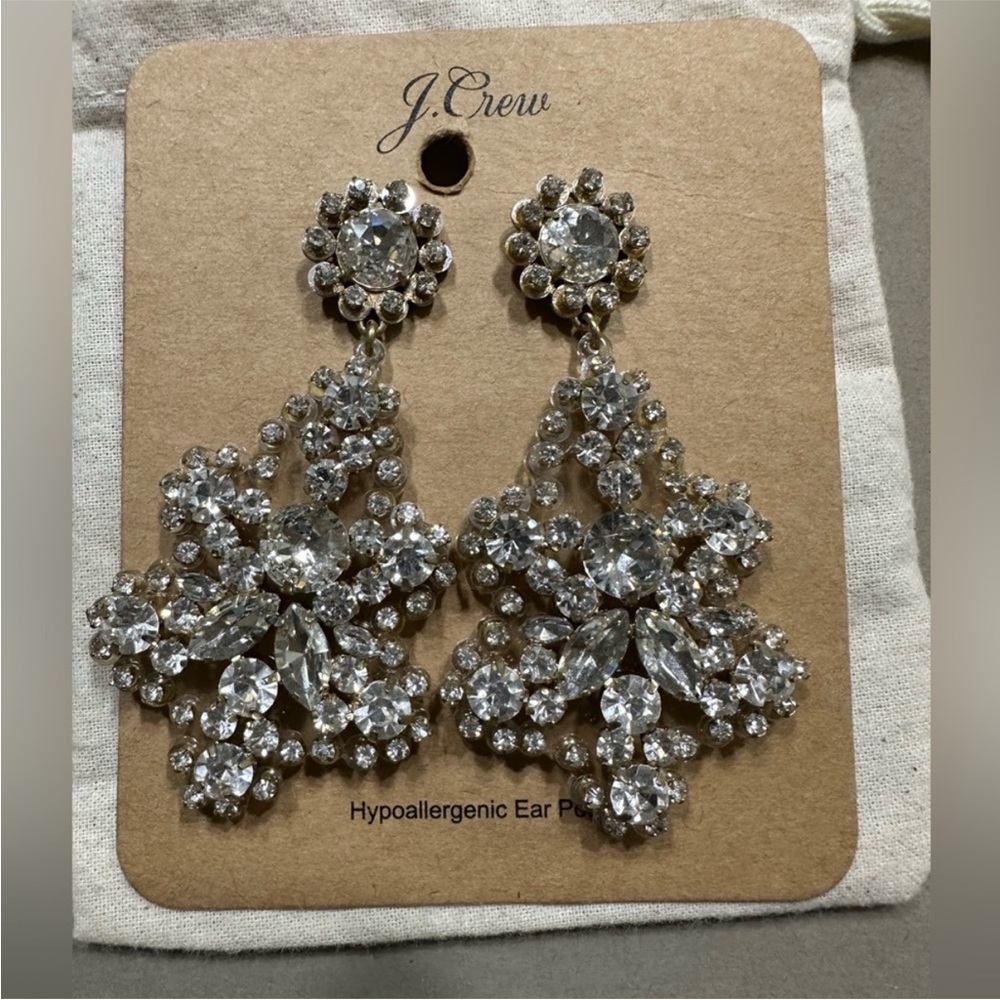 J. Crew Crystal Statement Drop Earrings